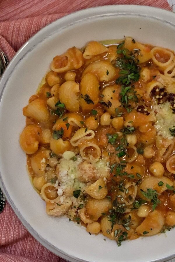 Pasta with Chickpeas Plated