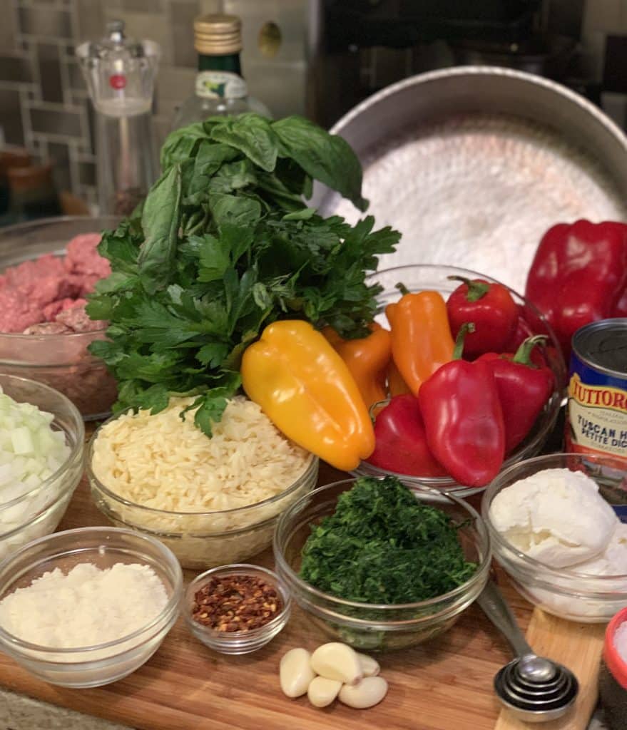 Italian Stuffed Peppers Measured Ingredients