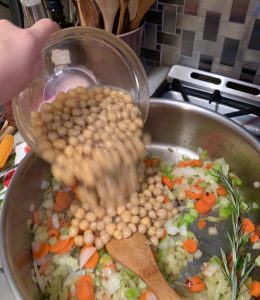 Pasta with Chickpeas In Process