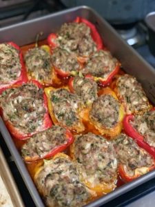 Italian Stuffed Peppers in Process Ready To Cook