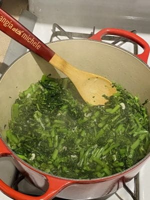 Sautéed Broccoli Rabe in Pot