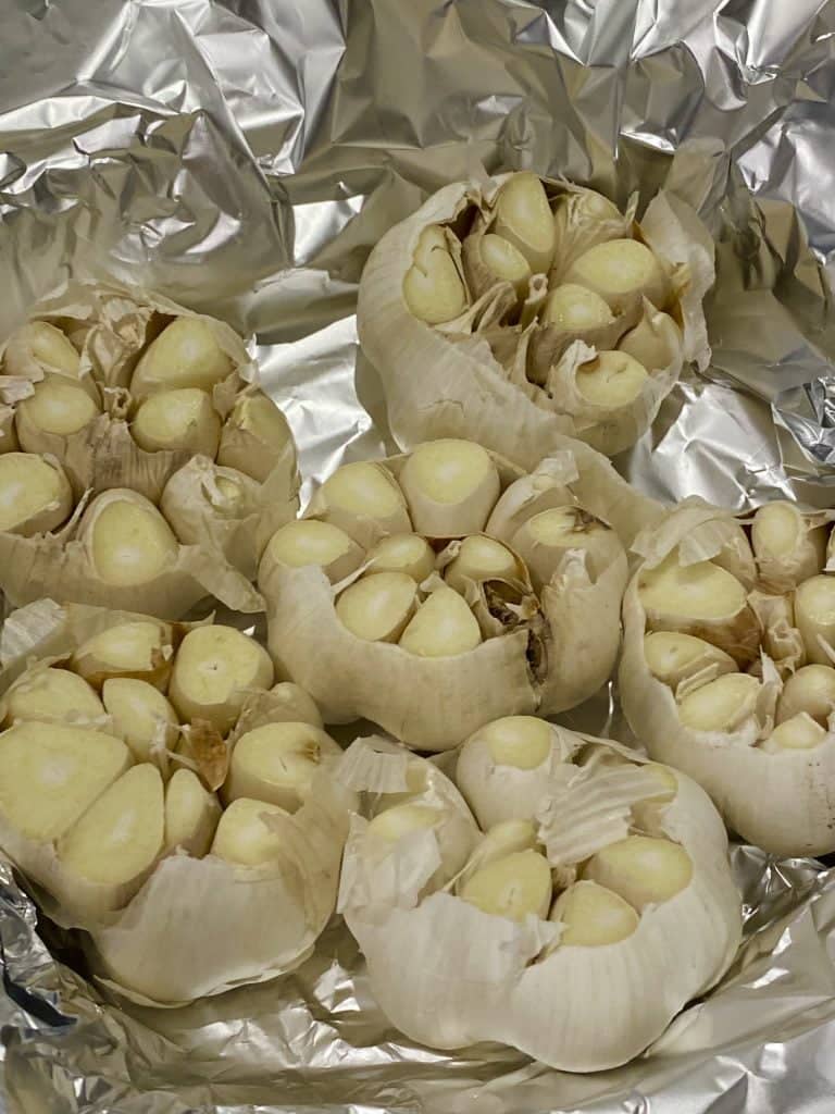 Roasted Garlic Raw Garlic Bulbs in Foil Ready To Roast