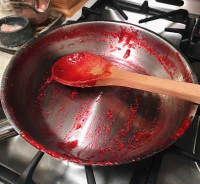 Aperol Spritz Cranberry Sauce empty pan