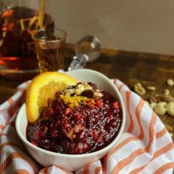 Nutty Cranberry Sauce with Cognac plated