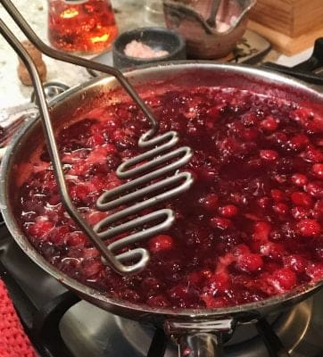 Aperol Spritz Cranberry Sauce in process