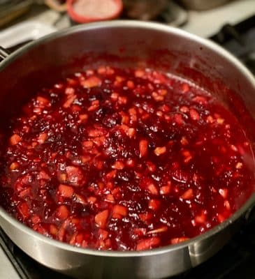 Cranberry Apple Sauce with Marsala finished in pan