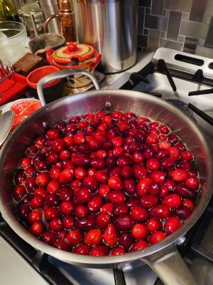Cranberry Sauce with Orange In Process