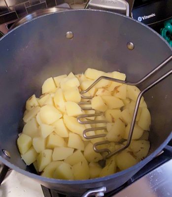 Roasted Garlic Mashed Potatoes In Process