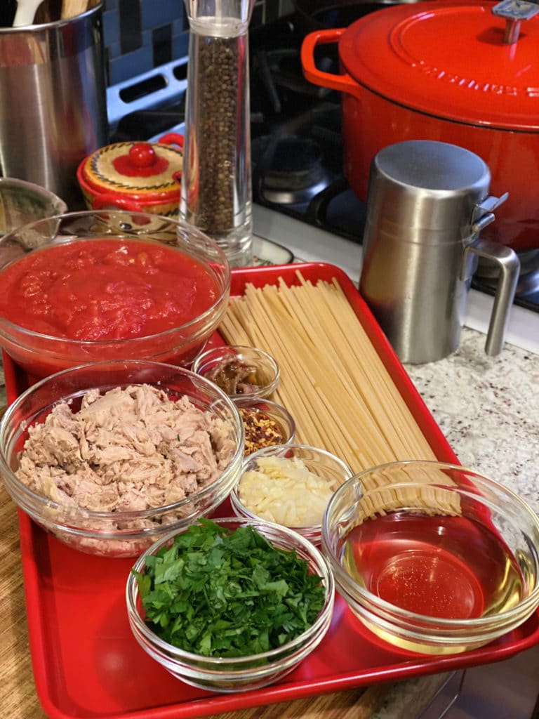 Pasta with Tuna Ingredients