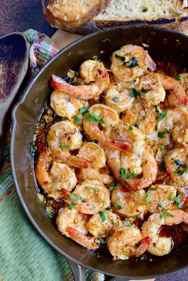 Spicy Garlic Shrimp Styled In Pan