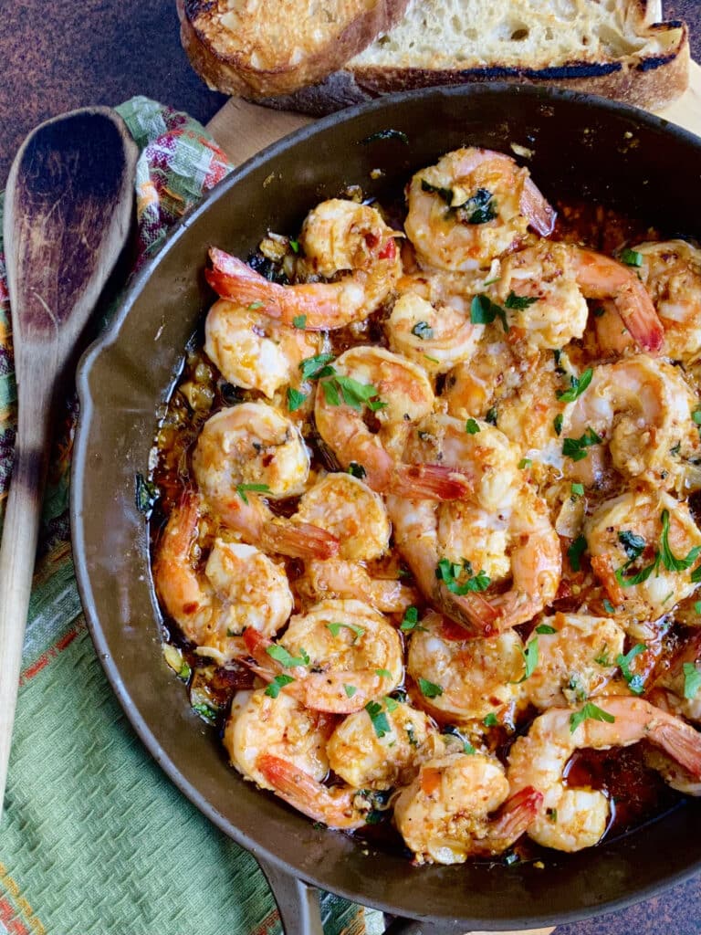 Cast Iron Garlic Shrimp