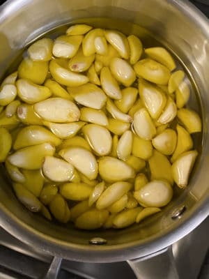 Garlic Confit in Process