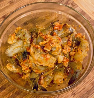 Spicy Garlic Shrimp In Process