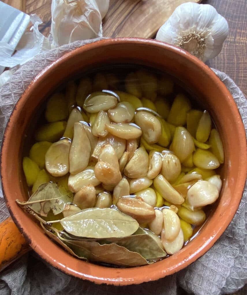 Garlic Confit styled in bowl