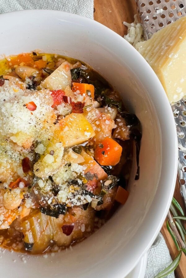 Tuscan Ribollita Soup Finished In Bowl.