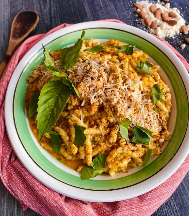 Trapanese Pesto alla Siciliana with Busiate Pasta - Mangia with Michele