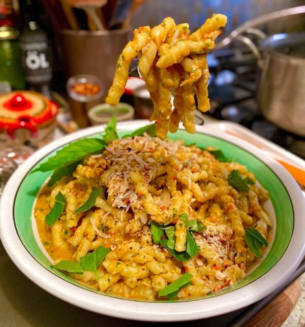 Trapanese Pesto alla Siciliana with Busiate Pasta - Mangia with Michele