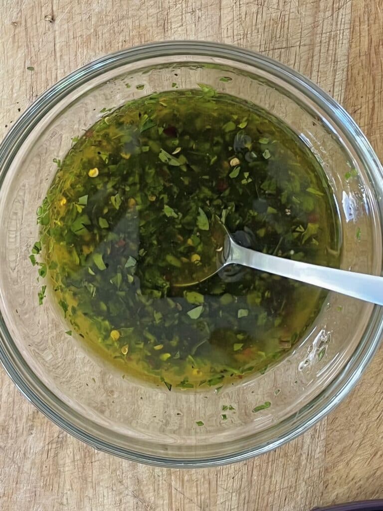 Herb and olive oil mixture.
