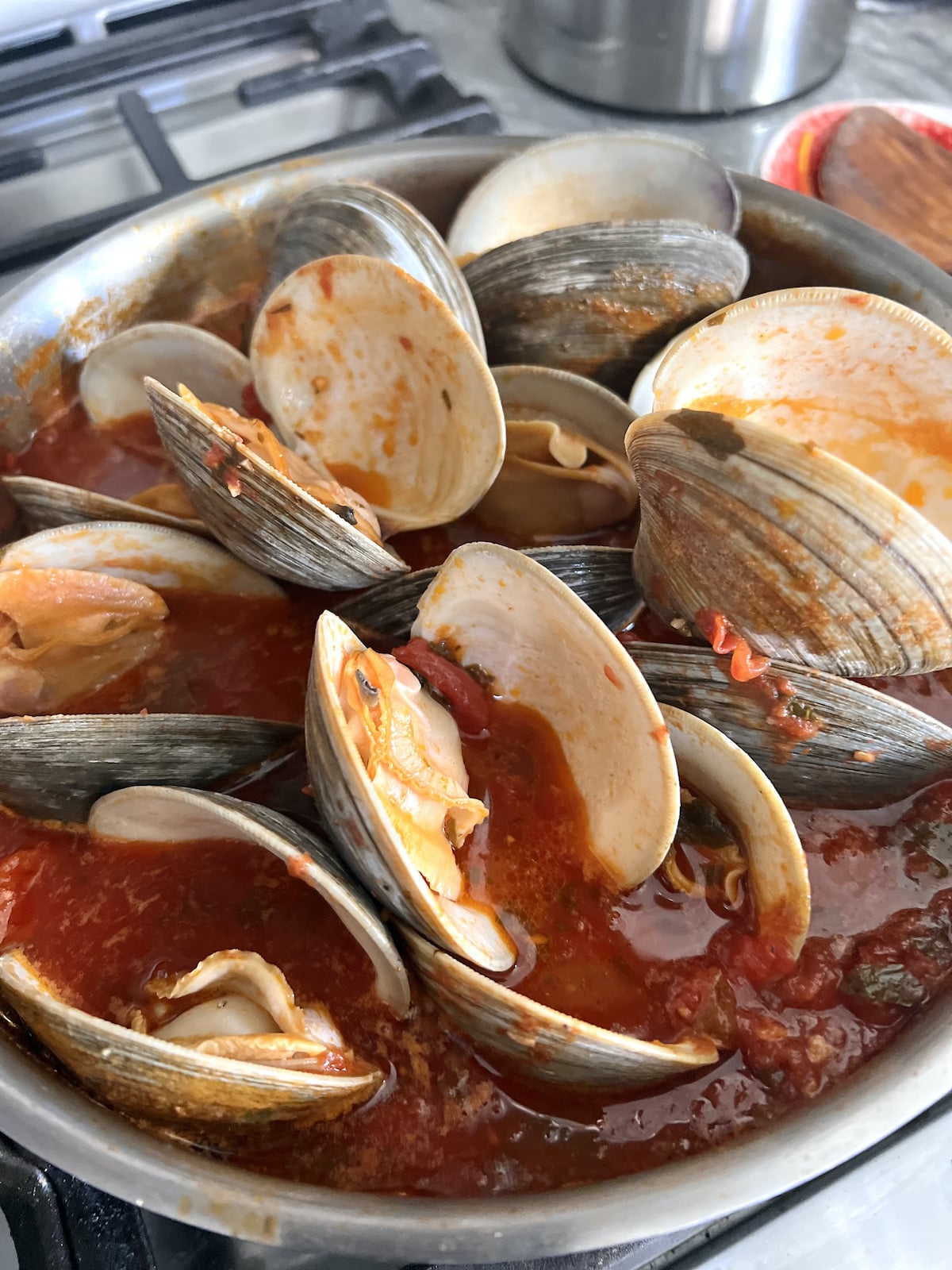 Clams Posillipo in Red Sauce (Zuppa di Clams) Italian Seafood