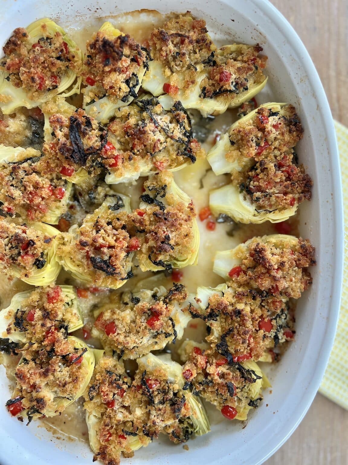 Italian Artichoke Hearts with Lemon Breadcrumbs (Baked)