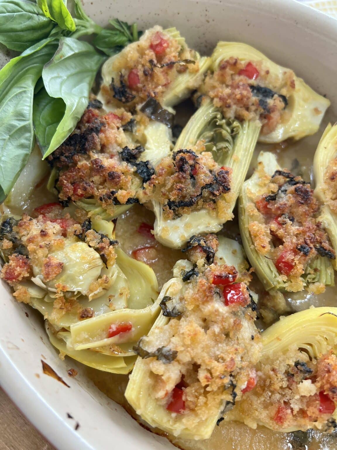 Italian Artichoke Hearts with Lemon Breadcrumbs (Baked)