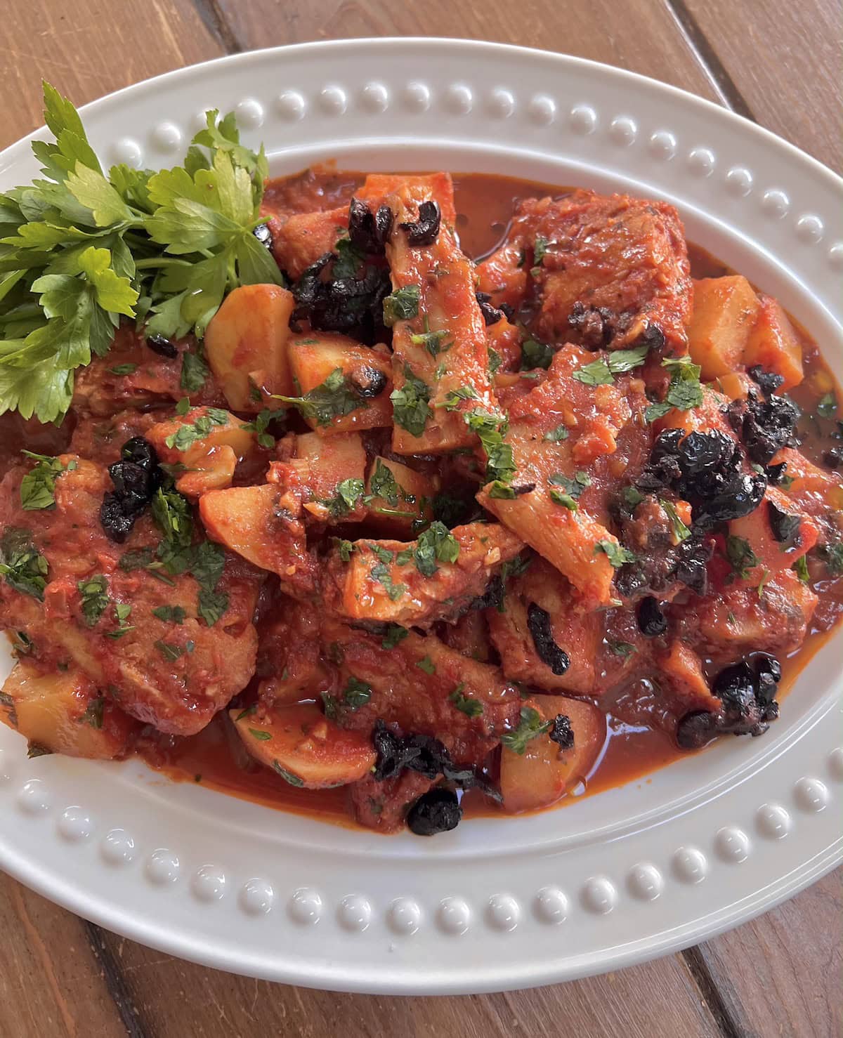 Baccala Livornese ~ Salt Cod in Tomato Sauce with Potatoes)-image