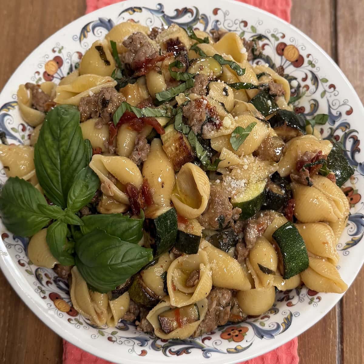 Easy Zucchini and Sausage Pasta with Basil and Lemon