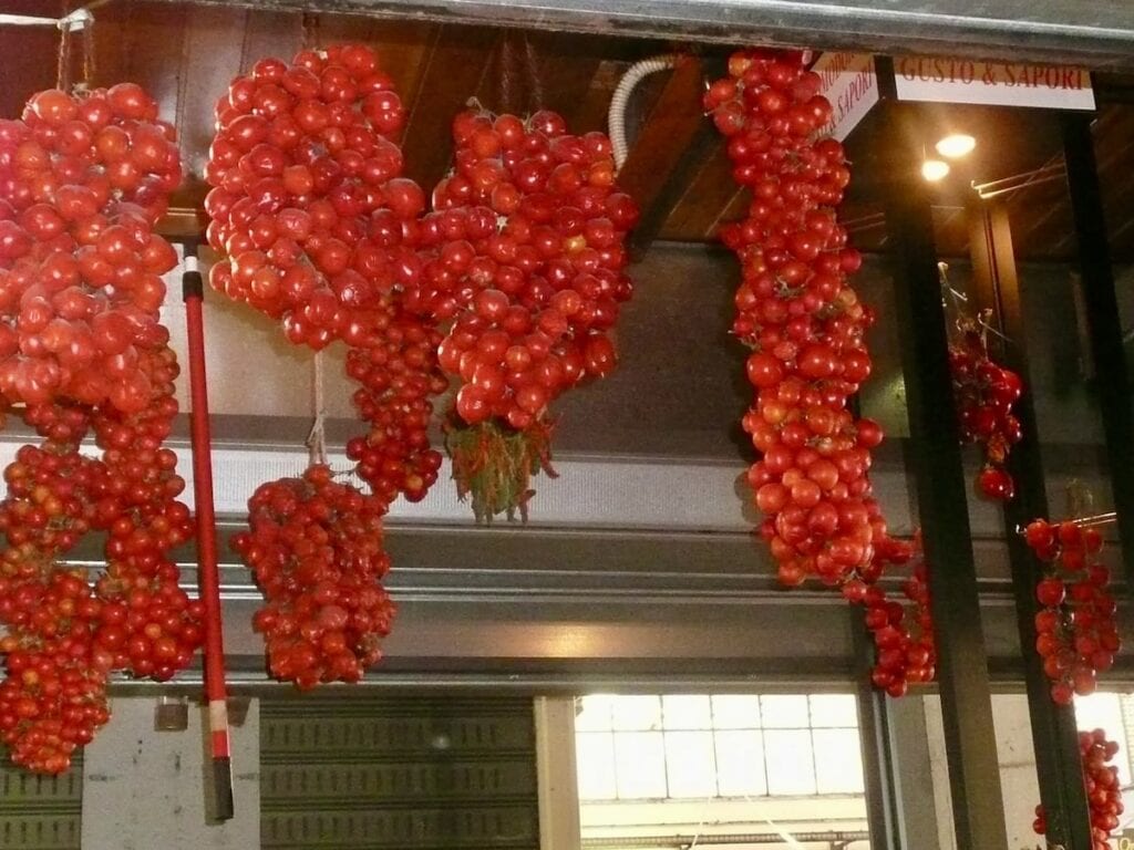 Pictures of tomatoes from the tomato stand in Rome–a huge inspiration for this collection of fresh tomato recipes.