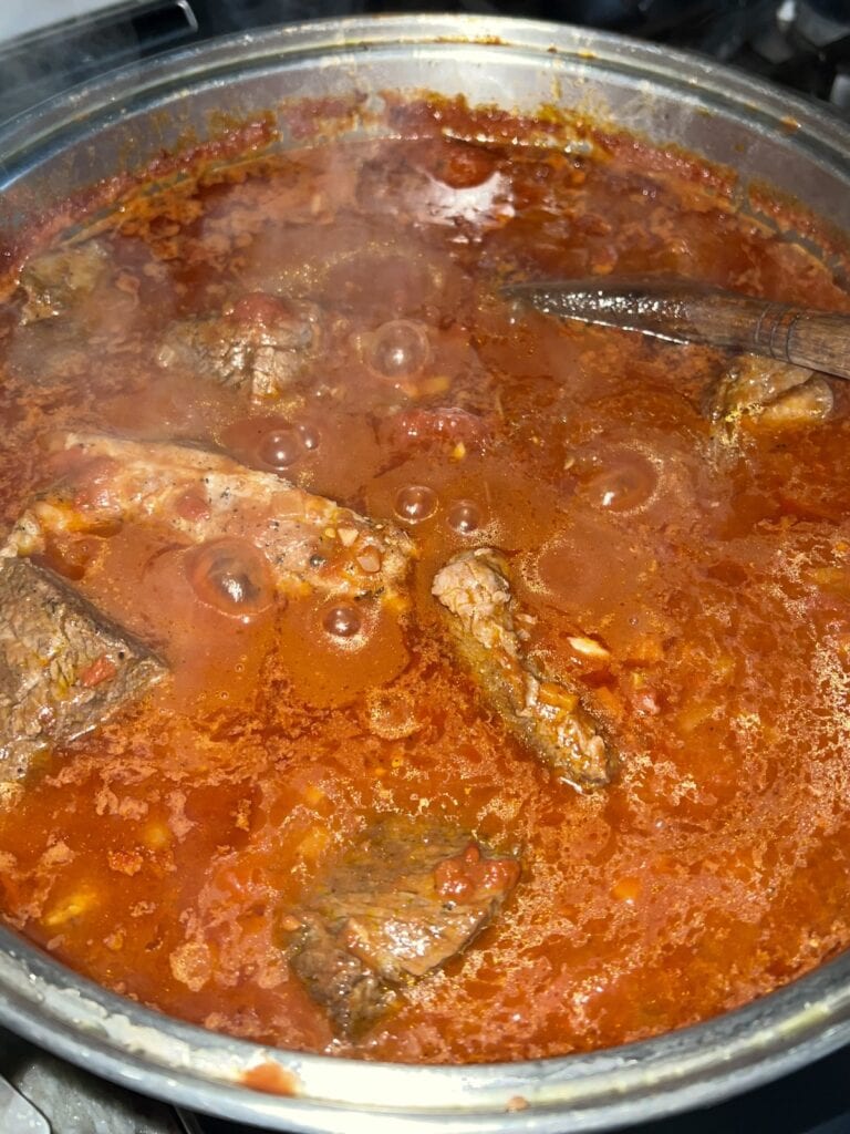 Gravy simmering away!